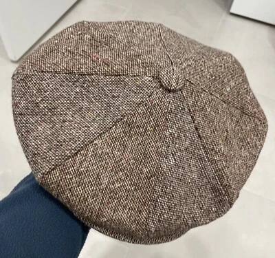 Gorra de lana tweed marrón claro 8. Panel Applejack/Newsboy EE. UU. Grande Foto 1 de 4