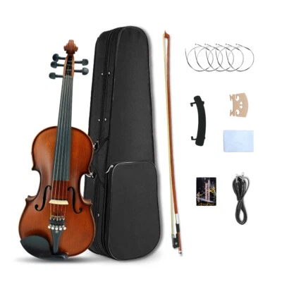 4/4 Size 5 String Electric Violin Spruce Maple Wood With Parts for Beginning - Image 1 of 4