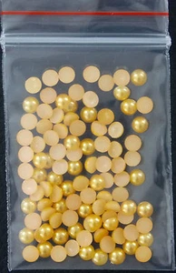 Halbperlen rund 4 mm gelb verschiedene Mengen zur Auswahl (lose Halbperlen) - Bild 1 von 1