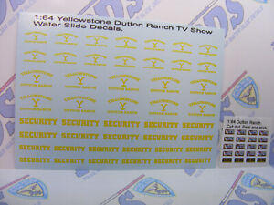 Yellowstone vehicle 1:64 Water slide Decals Fits 1:64 Trucks, Cars, trailers SUV