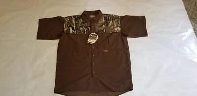 NWT! MEN'S DRAKE WATERFOWL SYSTEMS TWO TONE CAMO WINGSHOOTERS SHIRT REALTREE M/L - Image 1 of 4