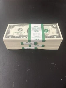 50 ($2) TWO DOLLAR BILLS UNCIRCULATED SEQUENTIAL -$100 (BUY MORE & SAVE MORE) - Picture 1 of 2