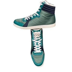 Gucci Herren Schuhe Türkis Blau Satin Hoch Sneaker Größe US 9 G - Bild 1 von 13