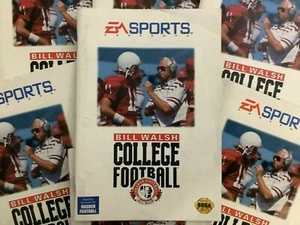 Bill Walsh Fútbol Universitario SEGA Genesis Manual de Instrucciones Solo - Imagen 1 de 9