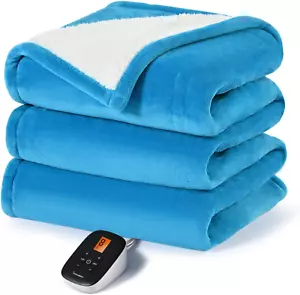 Heated Electric Blanket - Machine Washable Heating Blanket with Time Settings 10 - Picture 1 of 8