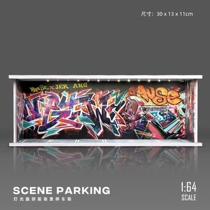 Light up Display Case for 1/64 Diecast Car Scenic Hot wheels Parking Garage Case - Picture 1 of 7
