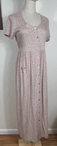 Maxi Vestido Floral Vintage Decked Out Talla 7/8 Rosa Pálido Cottagecore Hecho en EE. UU. - Imagen 1 de 18