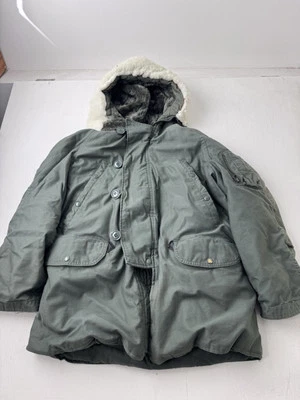 Vintage 1980’s Usaf Type N-3B Flying Jacket Green Military Parka Fur Small - Image 1 of 4