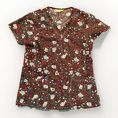 Women’s WONDERWINK 6217A Four-Stretch Gray V-Neck Scrub Top Size Small S - Image 1 of 4