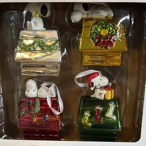 Punze 4er Set Christbaumschmuck Glas Erdnüsse Snoopy Hundehütte - Bild 1 von 11