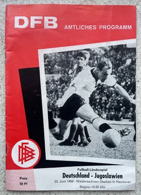 DFB AMTLICHES PROGRAMM LÄNDERSPIEL DEUTSCHLAND / JUGOSLAWIEN 1966 - Bild 1 von 2