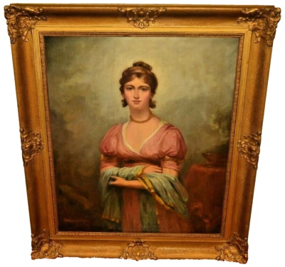 ABBEY ALTSON Original Vintage Signed Moonlight Landscape Portrait Oil Painting - Image 1 of 4