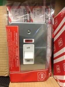 MK ALBANY PLUS CROMO MATE 2 VELOCIDADES 45A DP INTERRUPTOR NEÓN K5236 MCO ELÉCTRICO NUEVO - Imagen 1 de 2