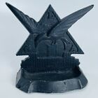 Cast Iron Black LGA GLA Advertising Eagle Bookend Card Tip Tray 5 in Tall