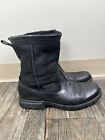 Ugg Hartsville Men's Boots Size 11 Black Suede Leather Waterproof Sheepskin O1