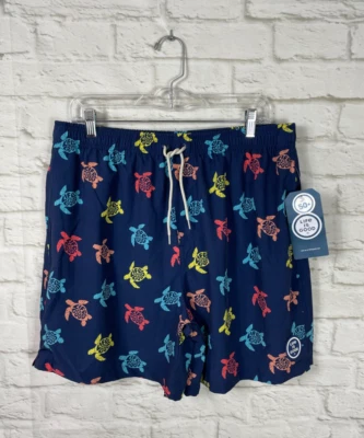 NEW LIFE IS GOOD Mens Sea Turtle Print Swimsuit Trunks Size Large - Image 1 of 4