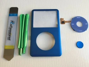 Front Housing Cover + Clickwheel + Button iPod Classic 6/7th 80/120/160GB BLUE - Picture 1 of 6