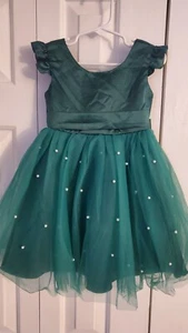 Little Girl's Dress Cap Sleeves Pearls Bow Sash Formal Pageant Brithday - Picture 1 of 6