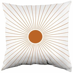 Geometric Mid Century Modern Center Rays Decorative Pillow, 2 Sizes, Made in the - Picture 1 of 6