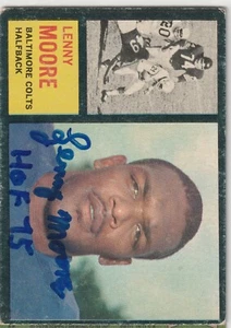 Lenny Moore signed 1962 Topps card Baltimore Colts autograph - Picture 1 of 1