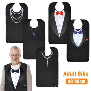 Adult Bibs For Men Waterproof Dining Bibs Protectors With Crumb Catcher Elderly - Picture 1 of 20