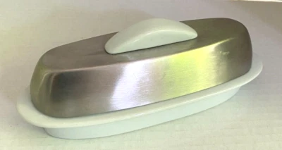 Масло блюдо керамическая и нержавеющая крышка - Изображение 1 из 3