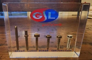 Great Lakes Screw Corporation Lucite Briefbeschwerer - Vintage Nachlass - Bild 1 von 4