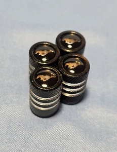 Ford Mustang Tire Valve Stem Caps/Covers Accessories NEW Black And Silver - Bild 1 von 2
