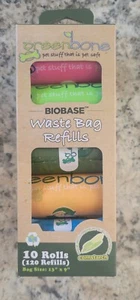 dog poop bags 120 refills 10 rolls size 13"x9" greenbone - Picture 1 of 6