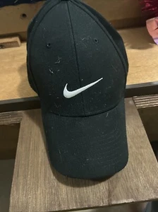 NIKE Adjustable Hat Black W White Swoosh - Picture 1 of 5
