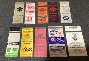 10 Original Vintage BMW BSA Honda H-D plus Assorted Motorcycle matchbook covers - Picture 1 of 13