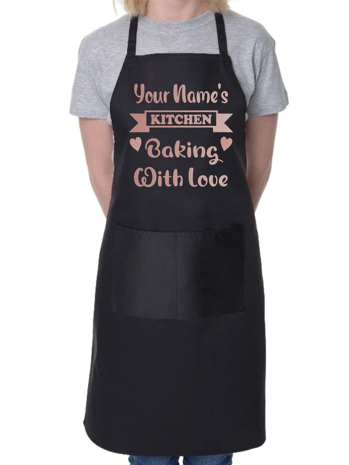 PRINTSHOP2000 Personalised Apron Baking with Love Your Name Here Baking Cooking Birthday