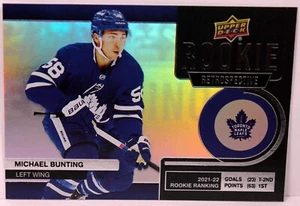 2022-23 UD Series 1 Rookie Retrospective Insert Card #RR-18 - Michael Bunting - Picture 1 of 1