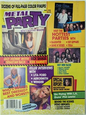 Metal Party Magazine Fall 1990 Def Leppard, David Lee Roth, Skid Row, Slaughter - Image 1 of 4