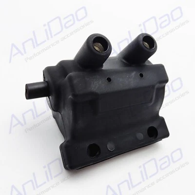 Black 5 Ohm Ignition Coil Pack For 65-79 Harley Shovelhead 31609-65A K482 16053 - Image 1 of 4