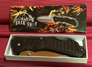 Frost Cutlery Buck Shot 18-285B Mustang Trapper Stainless Steel Blade NEW in BOX - Picture 1 of 3