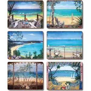 Cinnamon Coastal Verandah Cork Backed Placemats | Set of 6pcs - Picture 1 of 1