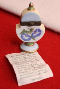 Porcelain Hinged Box Midwest Cannon Falls - Morning Glory Vase with Poem Trinket - Picture 1 of 4