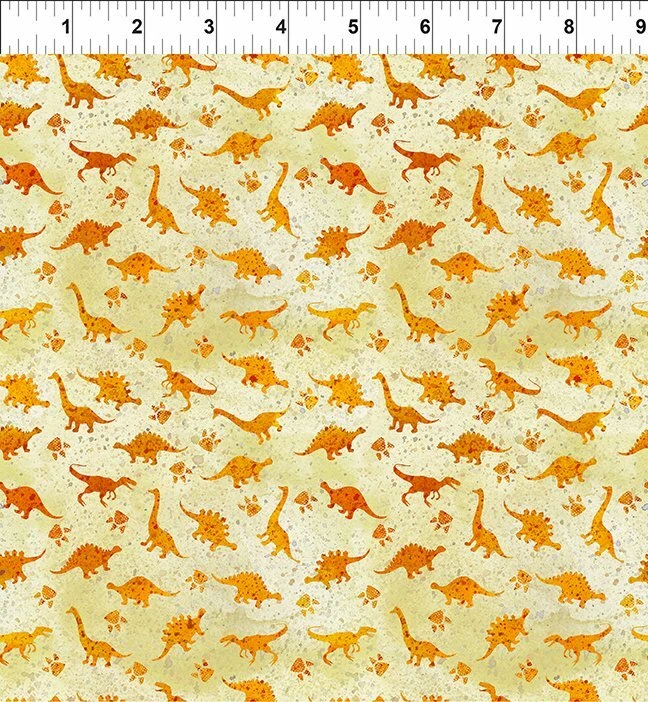 Telas Dinosaur Friends By In The Beginning - Dinosaurio pequeño naranja #6DIN-1 Foto 1 de 1