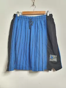 vintage reebok shorts blue black striped embroidered drawstring - Picture 1 of 7