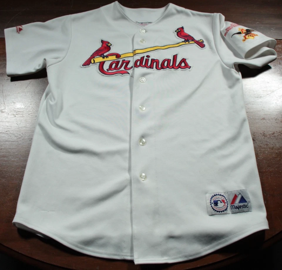 St. Louis Cardinals Majestic Anheuser-Busch Beer Jersey L  MLB Baseball - Image 1 of 4