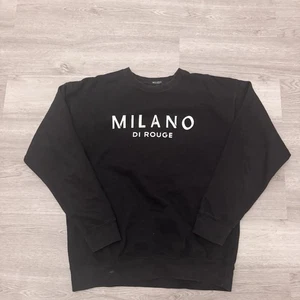 Milano Di Rouge Pullover Herren Large Signature Sweatshirt Schwarz Grau Unisex Freizeit - Bild 1 von 4