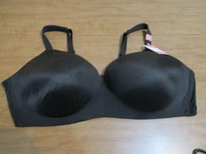 CACIQUE WOMENS LIGHTLY LINED FULL COVERAGE WIRE FREE BRA BLACK 50C - Picture 1 of 3