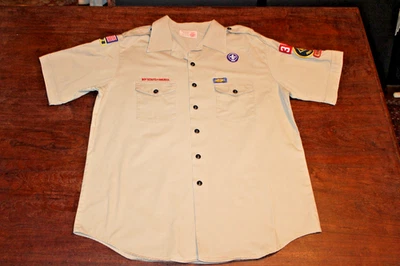 Camisa para hombre Boy Scouts of America BSA tostada X-grande XL 100 % algodón parches cosidos Foto 1 de 4