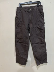 Pantalones de Trabajo Carhartt Doble Rodilla De Colección 34x32 Hechos en EE. UU. - Etiqueta Union MARRÓN - Imagen 1 de 12