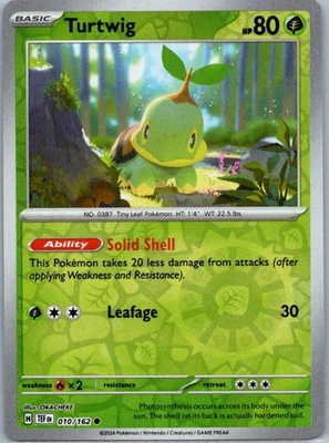 Pokemon Reverse Holo Turtwig SV05: Temporal Forces 010/162 LP - Image 1 of 2