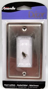 Amerelle Steel Wall Plate Brushed Nickel GFCI Paddle Switch Outlet - Picture 1 of 2