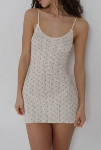 Cou Cou Intimates The Cami Mini Slip Dress English Rose Organic Cotton Small NWT - Picture 1 of 5