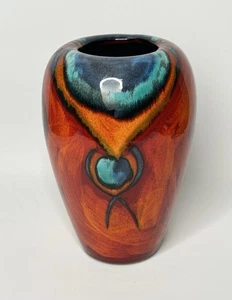 Vintage Poole Pottery England Vase 95 Delphis Marked Handmade Colorful - Picture 1 of 5