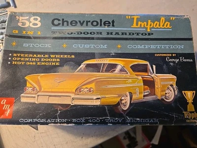 AMT 1958 58 Chevy Chevrolet Impala Model Car Kit 1/25 Vintage 2758 200 - Image 1 of 4